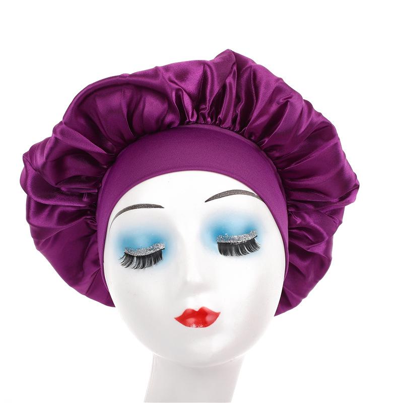 Взрослая шелковая атласная шапочка для сна с широкими полями для ухода за волосами - европейский и американский стиль, послеродовая шапочка для ванны
