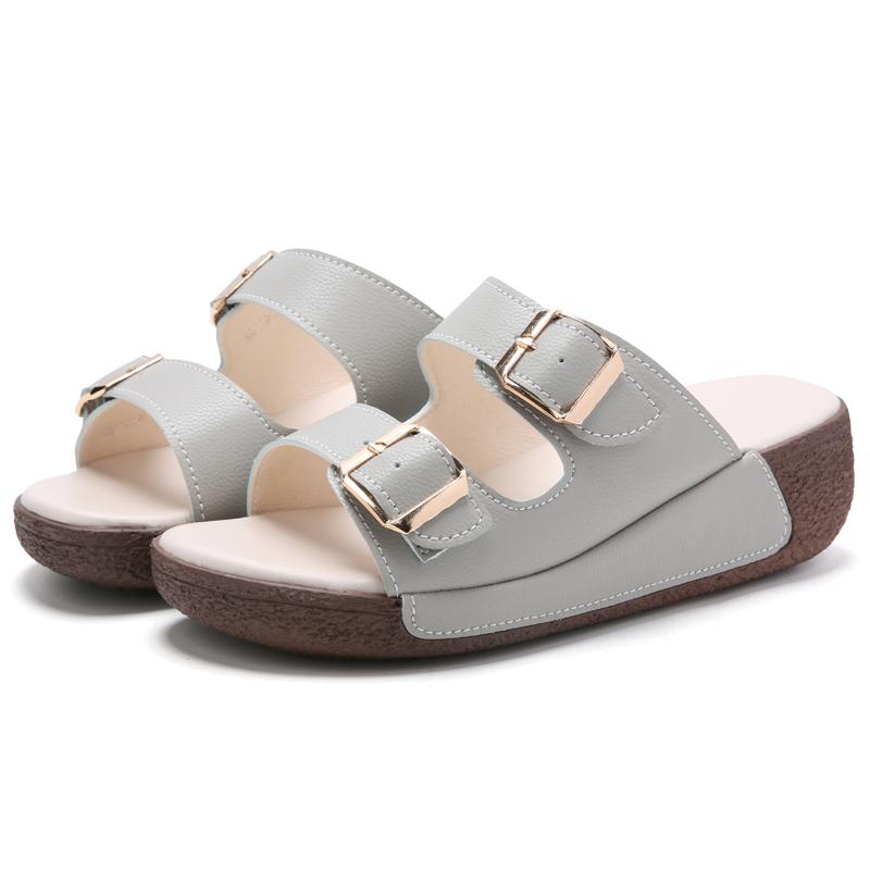 Women's Slippers Classic Thick Bottom Anti Slip Double Buckle Comfortable 2024 Unisex Fashion Slippers Big Size 35-44