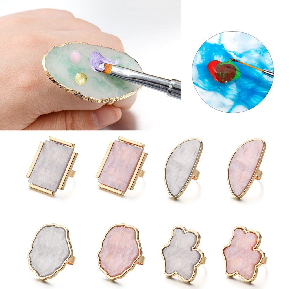 Shelf Display Rack UV Gel Polish Pigment Holder Finger Ring Plate Nail Art Palette Painting Palette