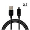 Micro USB Cable - Phonillico - 1 Meter - Compatible Huawei MediaPad T5/T3/M5 Lite/MatePad T8 - Pack of 2