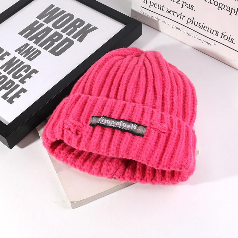 Knitted Hat With Letter Prints For Winter Warmth And Style For Casual Wear