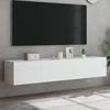 VidaXL Wall-Mounted TV Units with LED Lights 2 Pcs, Hanging TV Cabinets with Storage, Floating TV Furniture 837282