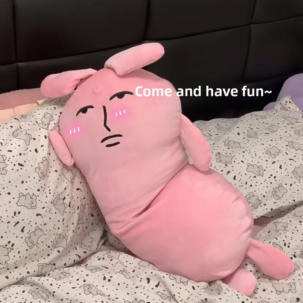 Pink Rabbit Support Pillow For Adults With Plush Soft Material For Sleep And Relaxation