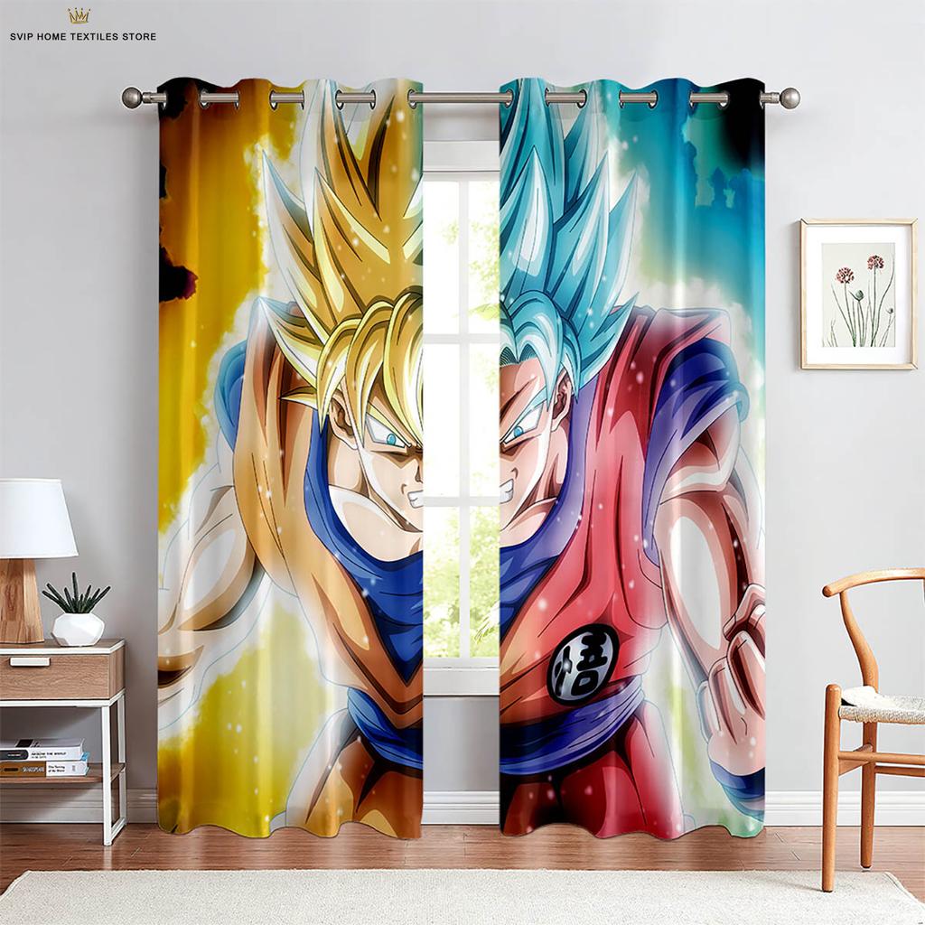 Шторы с мультяшным принтом для украшения детской комнаты и общежития, Японский комикс с горячей кровью, Набор из 2 штук