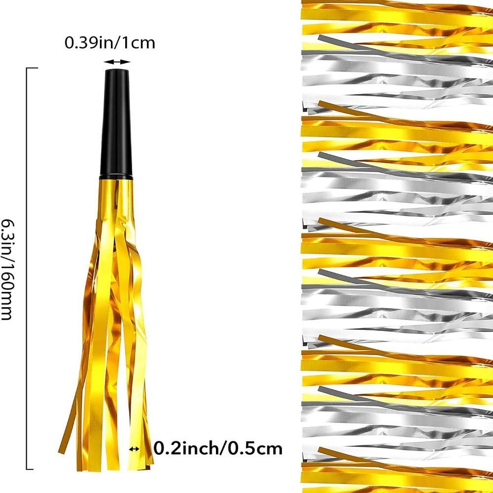 6Pcs Gold Silver Blowout Whistle Glitter Party Supplies New Years Party Blowers  Atmosphere Gifts
