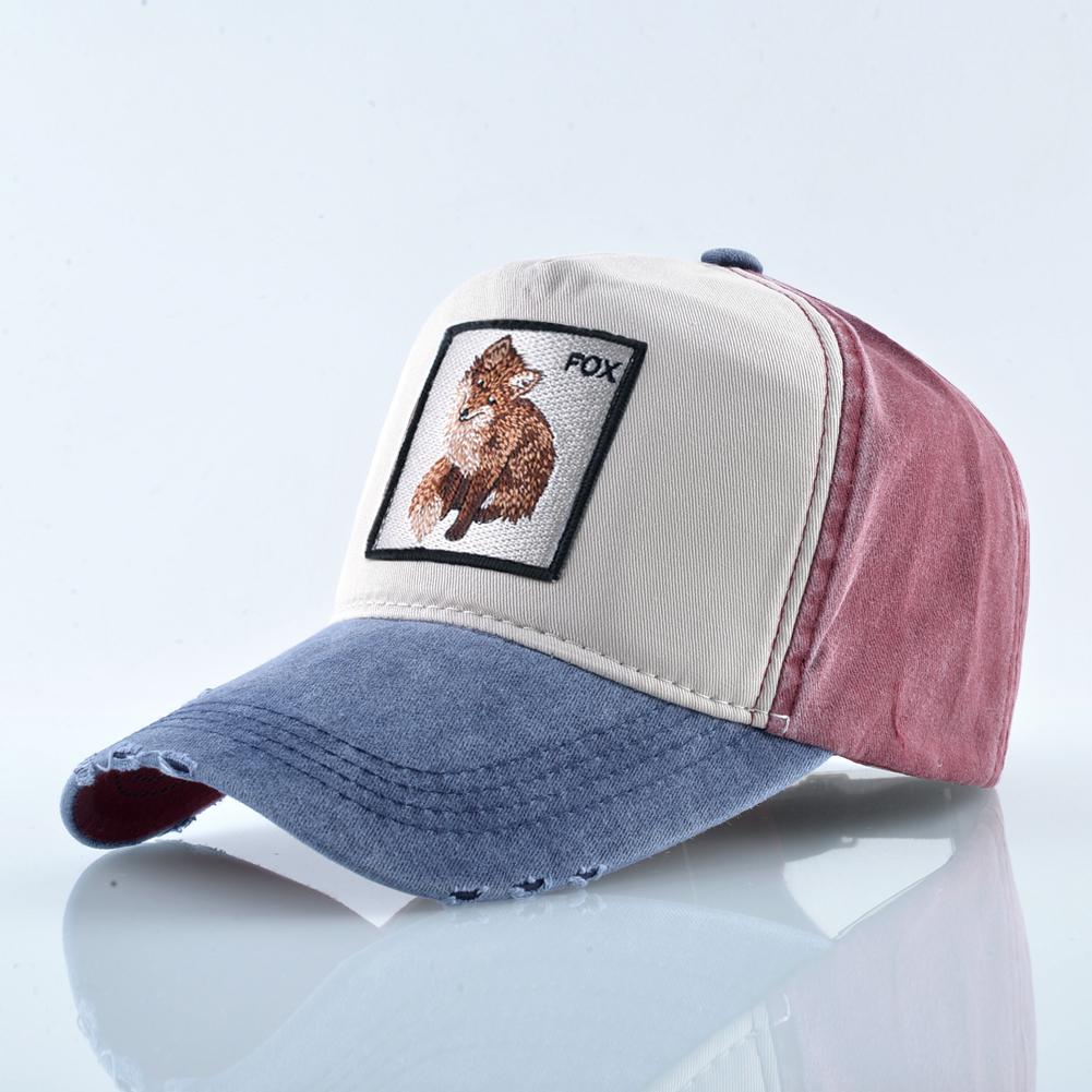 Snapback Папа Шляпы Мужская модная бейсболка с вышивкой лисы Женская уличная дышащая хлопковая кепка с козырьком