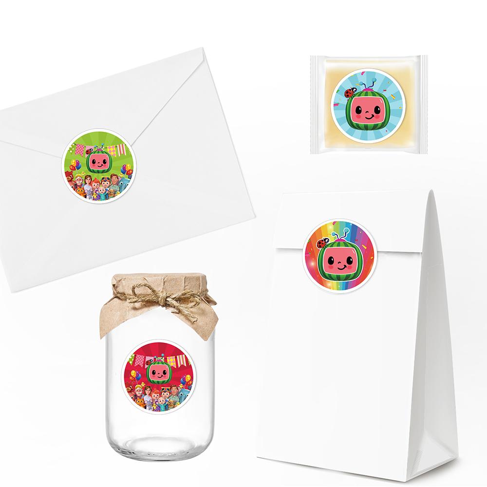 24Pcs Cocomelon Birthday Party Gift Bags With 36 Stickers For Kids Party
