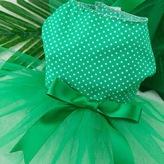 Дышащее платье для домашних животных, легкий в носке тонкий костюм для собаки из полиэстера в горошек на лето