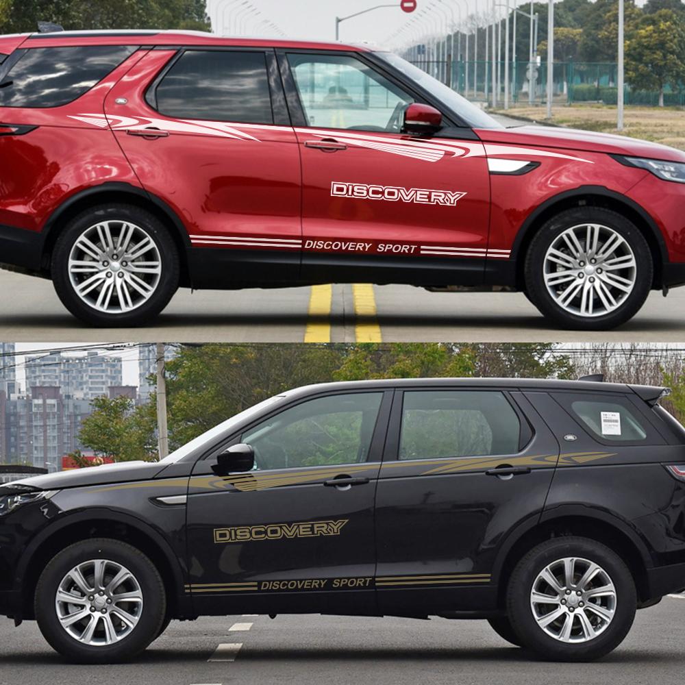 6 шт., наклейка на боковую юбку автомобиля, украшение для автомобиля, гоночная длинная полоса, наклейки, виниловая пленка для автомобиля Range Land Rover Discovery