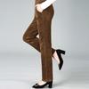 Women's Winter Padded Pants Plush Thickened Corduroy Mother High Waist Middle Age and Elderly Warm Casual Straight Pants Large Size