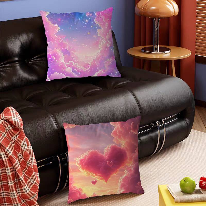 Art Sky Clouds Simple Pillow Case Removable Washable Cushion Cover – All-Season Soft Linen