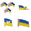 Великобритания Украина Металлическая Брошь Флаг Голубь Мира Двойной Флаг Значок Патриот Spot Badge