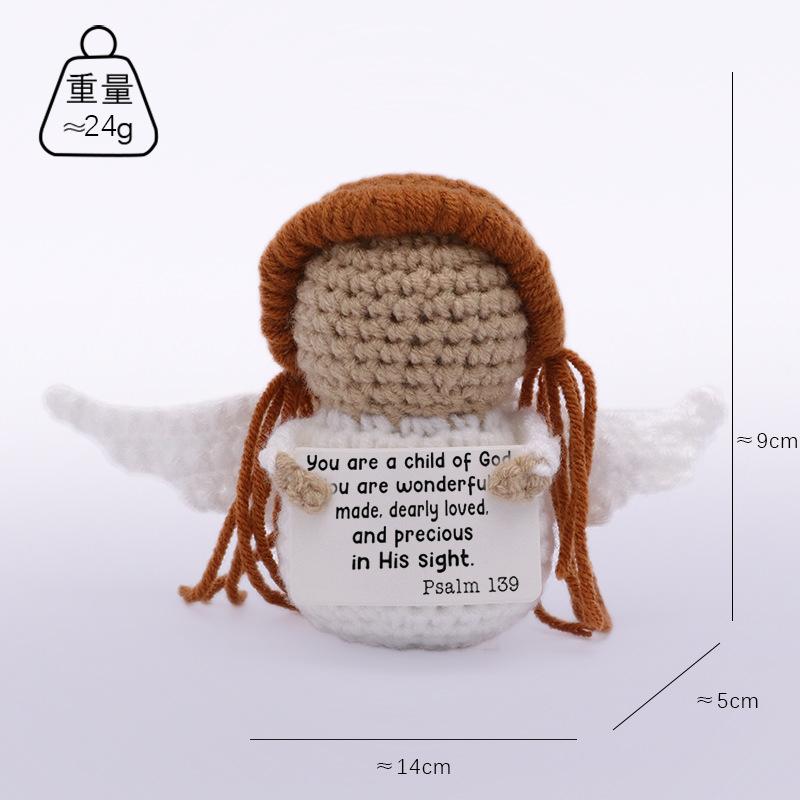 Хэллоуинский вязаный крючком скелет ручной работы с позитивной открыткой Домашнее украшение на Хэллоуин Забавная вязаная кукла Череп Смерти Декор