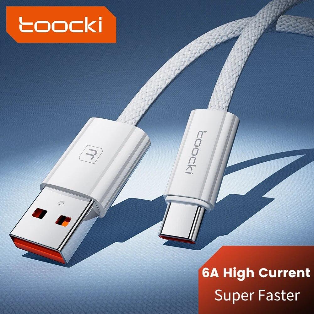 Toocki 6A USB-кабель Type C 66W Быстрая зарядка Для Huawei P40 P30 Кабель Type C Для iPhone 15 Pro Max Xiaomi Samsung S24 Дата-кабель