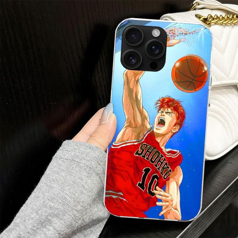 Anime S-SLAM DUNK Case for iPhone 13 12 Mini 11 Pro Max Soft Phone Cover X XS XR 7 SE 8 Plus 6 6S 5 5S Silicone Black Capa