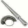 Metal Ring Sizer Guage Mandrel Finger Sizing Measure Stick Standard Tool Set