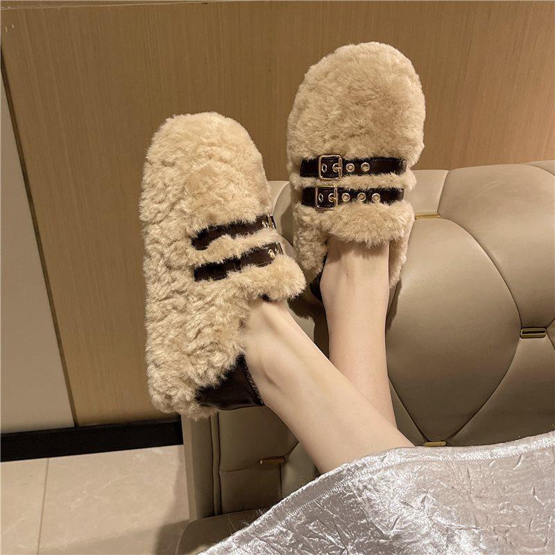 Cotton Shoes Mao Mao Shoes Mary Jane Autumn and Winter French Super Fire Outside a Pedal Children 2025 New Doudou Sole Wear Thick