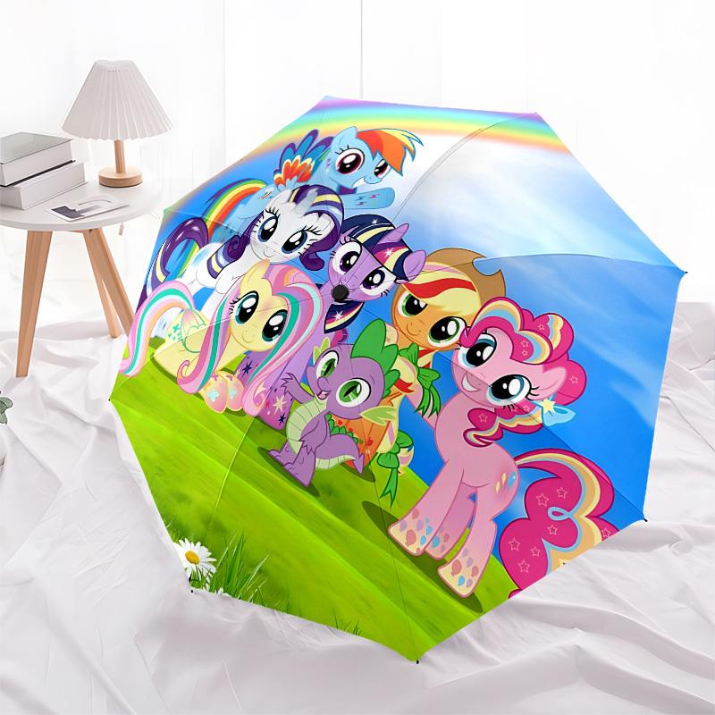 My Little Pony, RainbowThemed Automatic Opening and Closing umbrella 8 Ribs, Suitable for Leisure and Going Out, Outdoor Accessory, Gothic