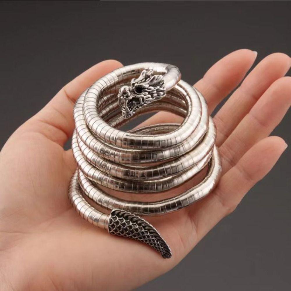 Gold Color Flexible Choker Alloy Dragon Necklace Bendable Snake Necklace Jewelry Accessories