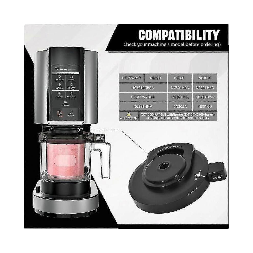 For Ninja Ice Cream Maker Outer Bowl Lid for Ninja NC299AMZ/NC301/NC300/NC201/NC101 Series (NO Paddle)
