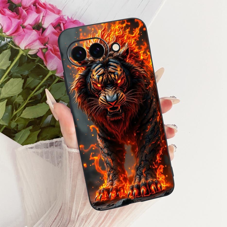 Чехол для Google Pixel 9 Pro Милый Лев Модный Расписной Чехол Мягкий ТПУ Чехол для Телефона Для Google Pixel 9A Pixel9 Pro Задняя Крышка Fundas