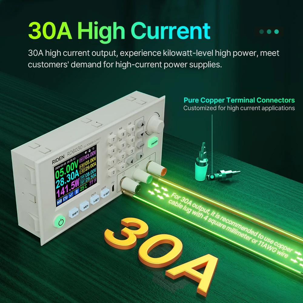 RD6030W 60V 30A Модуль понижающего стабилизированного регулируемого источника питания постоянного тока, понижающий регулируемый преобразователь, заряд батареи