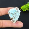 Natural Tibetan Turquoise Gemstone 925 Sterling Silver Pendant 2.09" T6h84