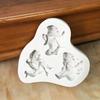 3-hole Creative Handmade Mold Small Angel Shape Silicone Mold For Cake Decoration, Sugar Paste Cookie Mold Accessories
