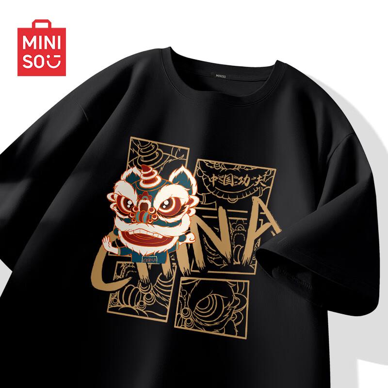 MINISO Мужская повседневная хлопковая футболка в стиле Гочао