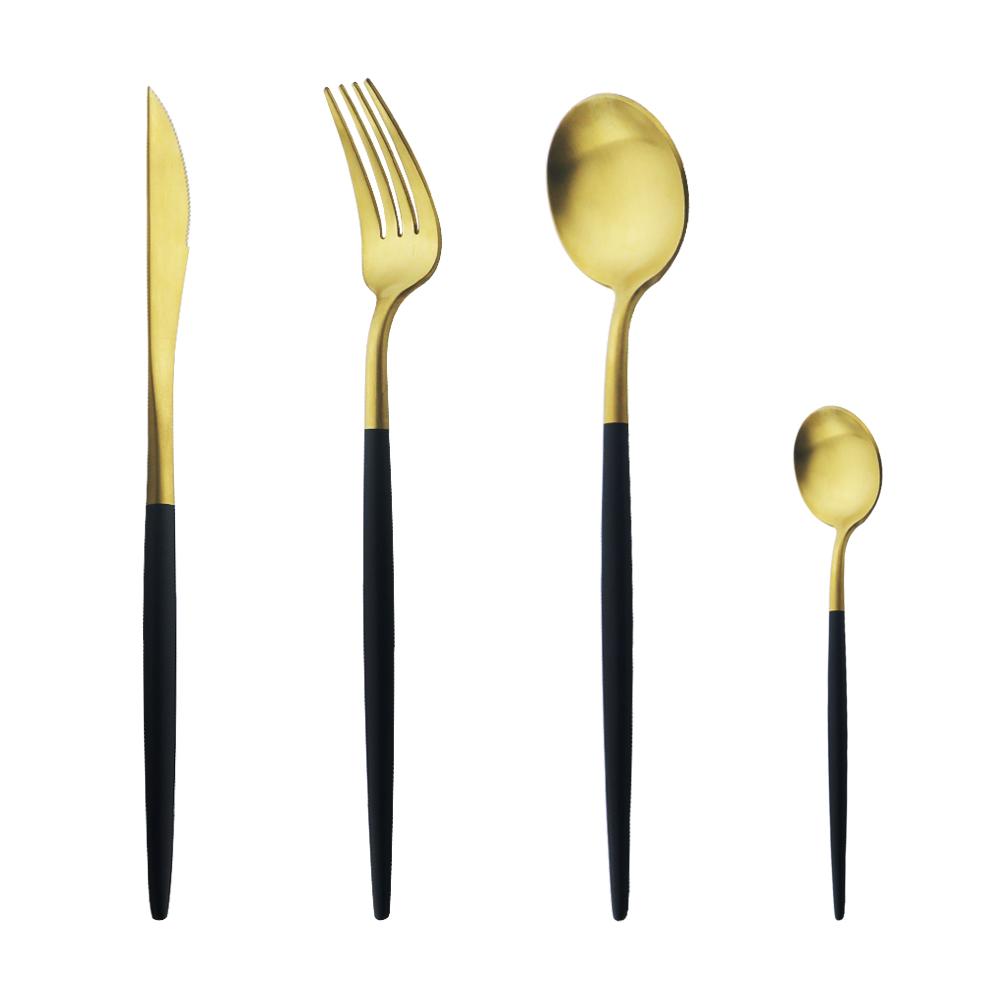 Матовый серебряный набор столовой посуды из нержавеющей стали 18/10, набор столовых приборов с круглой ручкой, вилка, нож, ложка, набор столовых приборов, набор кухонного серебра