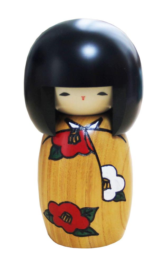 Crafts Souvenirs for Overseas Handmade Kokeshi Dolls by Usaburo Spring Poetry - - (Small)