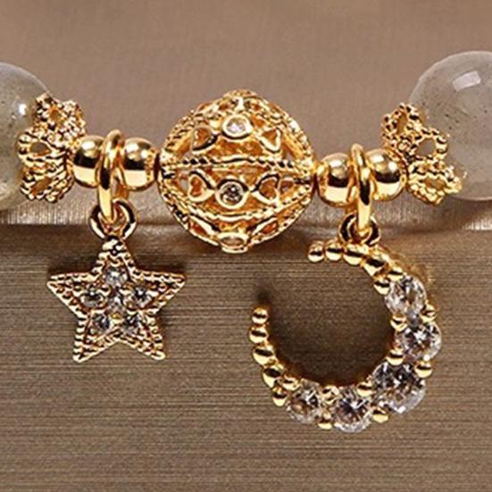 1 пара женский браслет гладкий бусина искусственный агат полированный кулон звезда луна