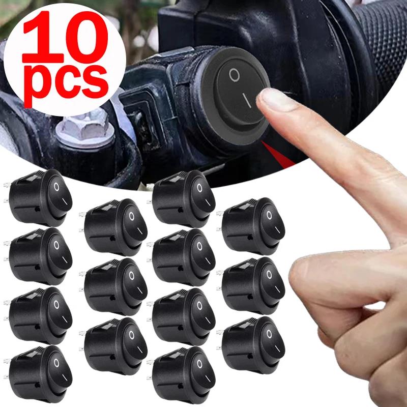 10/5PCS ON/OFF Round Rocker Switch MINI Toggle Switch 2 Pin SPST Push Button Switch 12V 24V 20MM with Wires for Auto Car RV Boat Switches Seat 3