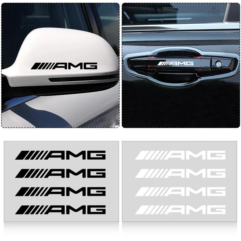 Car Door Handle Stickers Tire Rear View Mirror Decals Decoration for Mercedes Benz E220 A300 S300 S350 C200 W176 W117 W156 AQ1