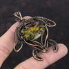 Кулон из фруктовой яшмы, медная проволока, кулон, ювелирные изделия из фруктовой яшмы, кулон в виде черепахи, кулон ручной работы, драгоценный камень, медные украшения, подарок для мамы