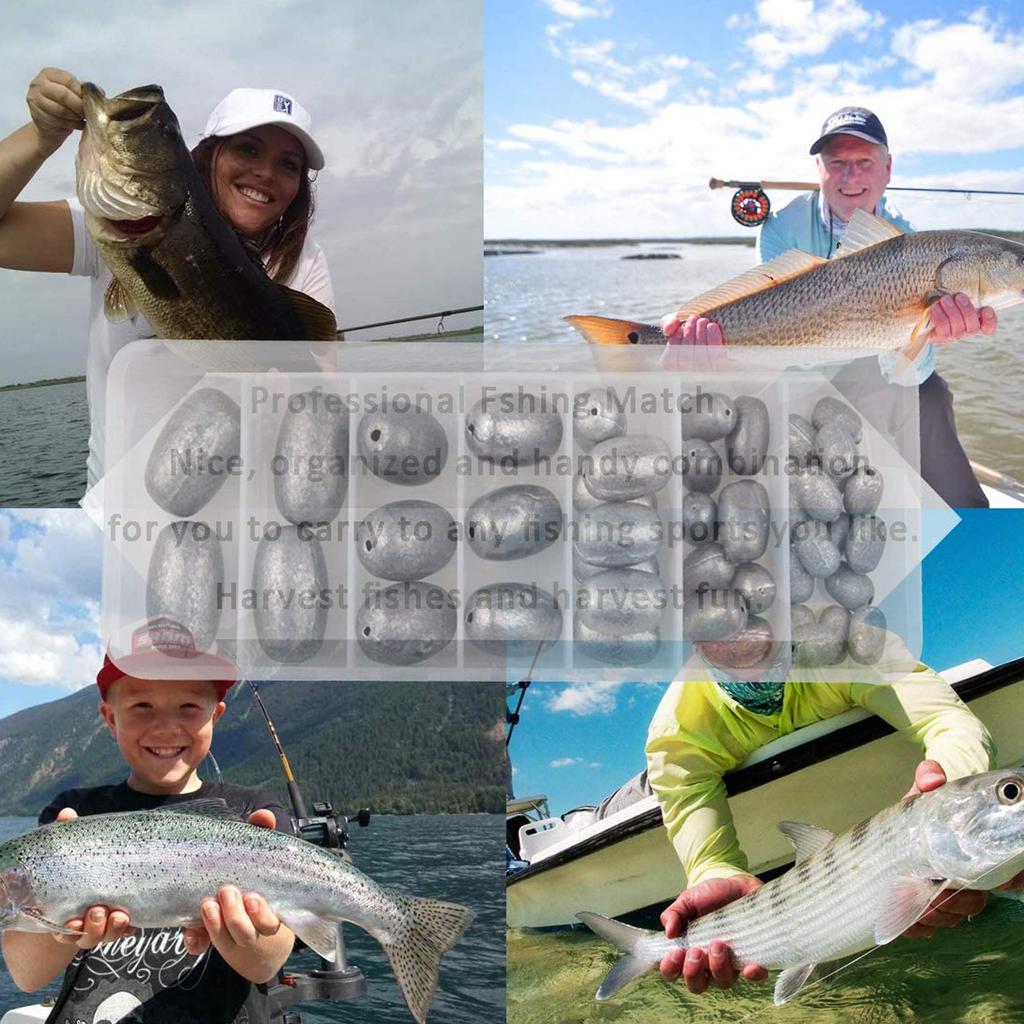 Fishing Weights and Sinkers Saltwater Lead Olive Texas Bullet Weight 7 42 Set, Sinkers, Casting, Rig, Tool, Sizes, Pieces, 3.5g-42.5g