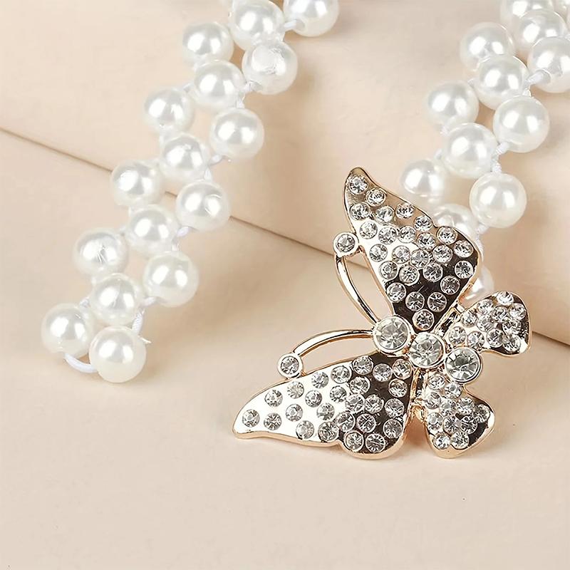 2 шт. эластичные современные ремни для штор, практичные бабочки, оригинальная пряжка для штор, не требующая перфорации, жемчуг