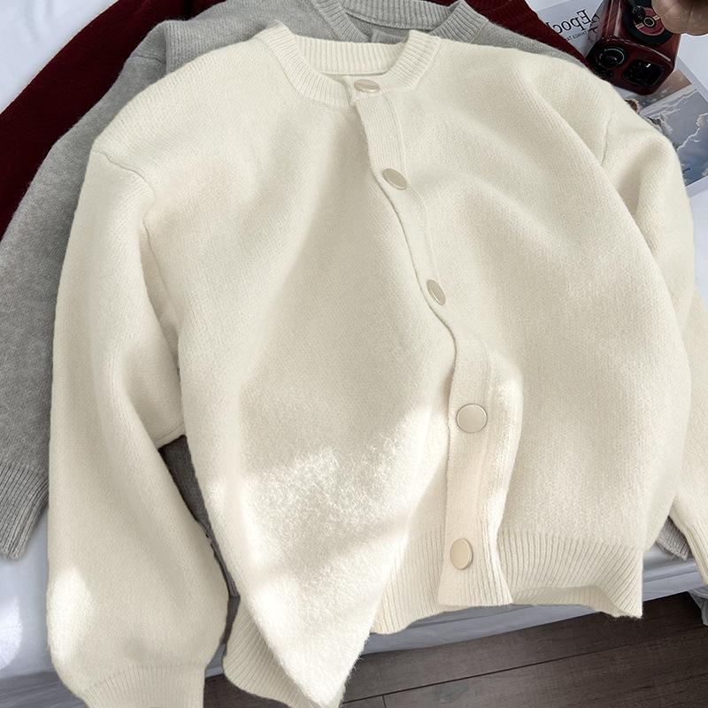 Премиальный модный вязаный кардиган женский весенний, осенний и зимний многослойный повседневный свободный базовый свитер мягкий восковой топ