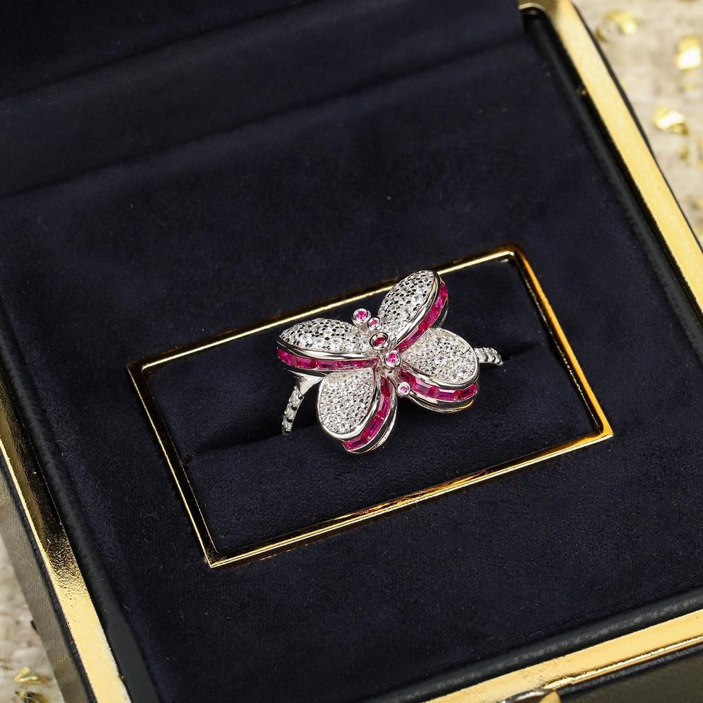 Кольцо принцессы-бабочки для женщин, премиальное легкое роскошное кольцо-бабочка для женщин из стерлингового серебра 925 пробы