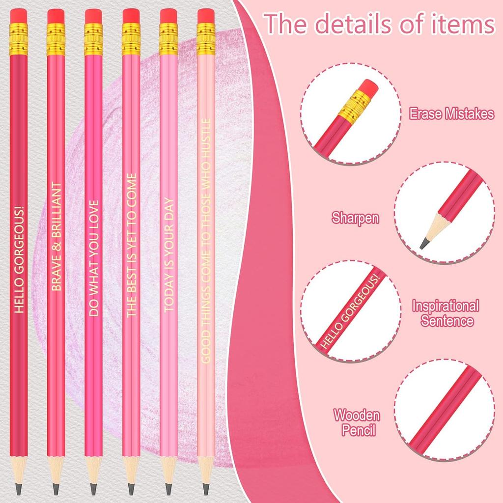 Chivao 30 Pieces Motivational Pencils pirational Pen Pre Sharpened Pencils Wood Pen Bulk Back to School Gift for Student