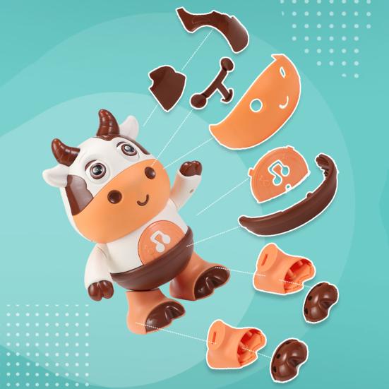 1/2Pcs Kids Electric Cow Toy with LED Light Music Singing Dancing Cartoon Dairy Cattle Toy Toddlers Interactive