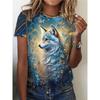 Women's Summer Fashion Casual Loose Plus Size Tiger 3D Printed Round Neck Short Sleeved T-shirt Top 6XL