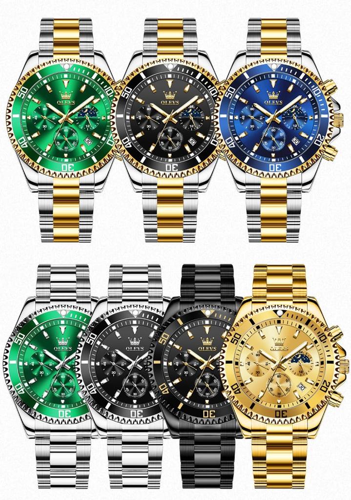 OLEVS Chronograph Metal Black Men Watch