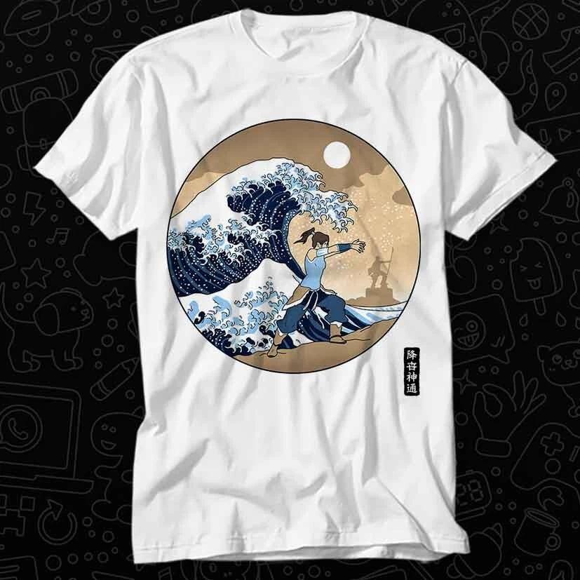 Anime Unisexga Waterbender Great Wave Kanagawa T Shirt 484