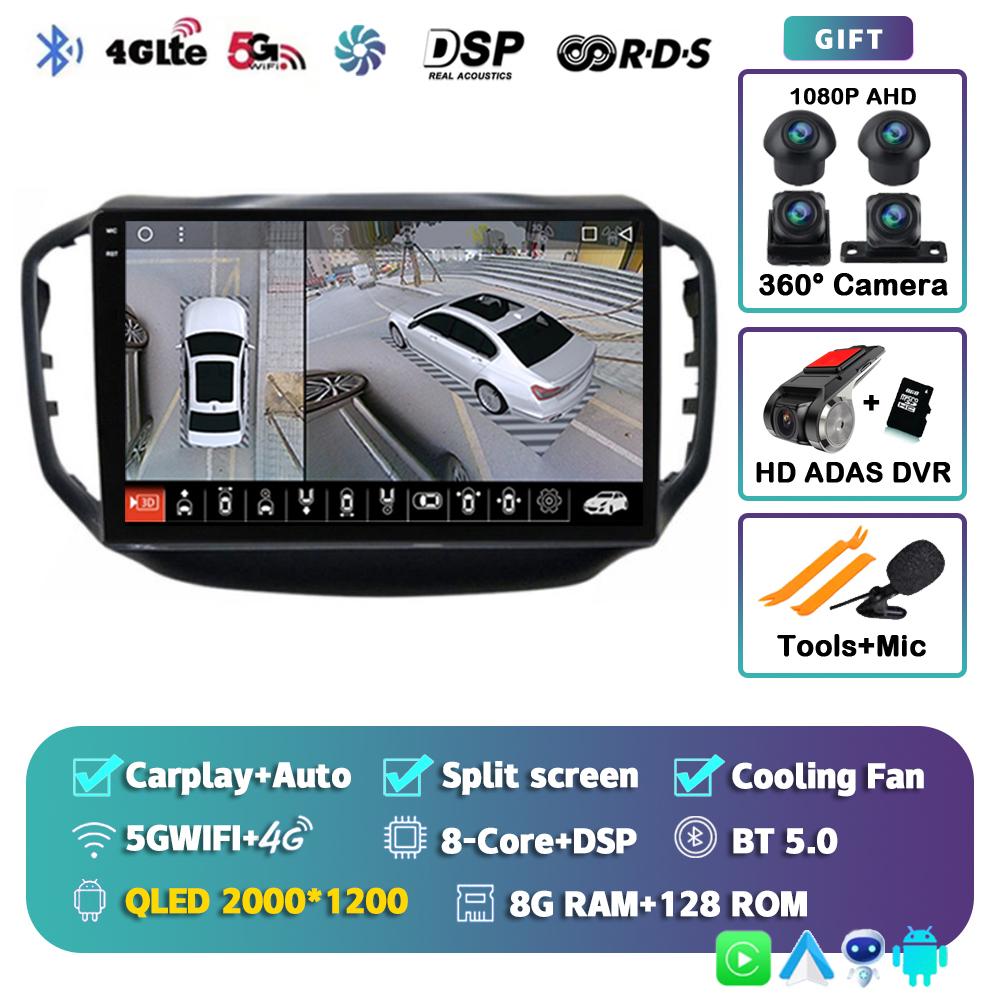 Android 14 Автомагнитола с Carplay Auto для Chery Tiggo 5 2014 2015 - 2019 2020 GPS Мультимедийный плеер Стерео WIFI+4G 360 Камера DSP BT