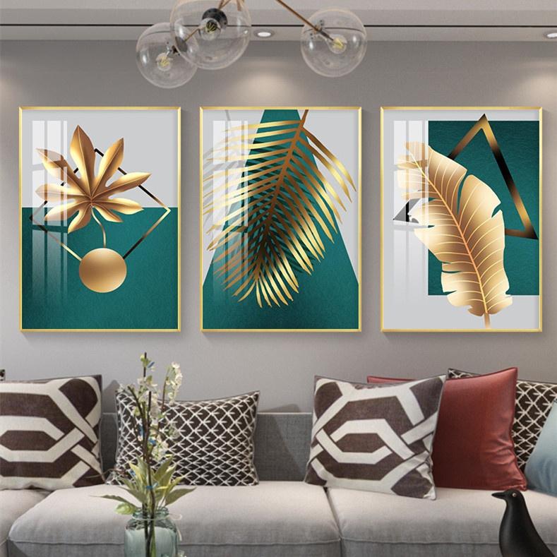 Unframed Canvas Poster Oil Painting Decoration Gold Leaf Plants Print Wall Art Painting Decorative Pictures Paintings for Living Room Home Decor