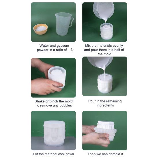 Ренессансная силиконовая форма DIY Эпоксидная смола Подсвечник Форма для хранения чашки для ювелирных изделий Гипс Поделки Скандинавский стиль Форма для демонстрации