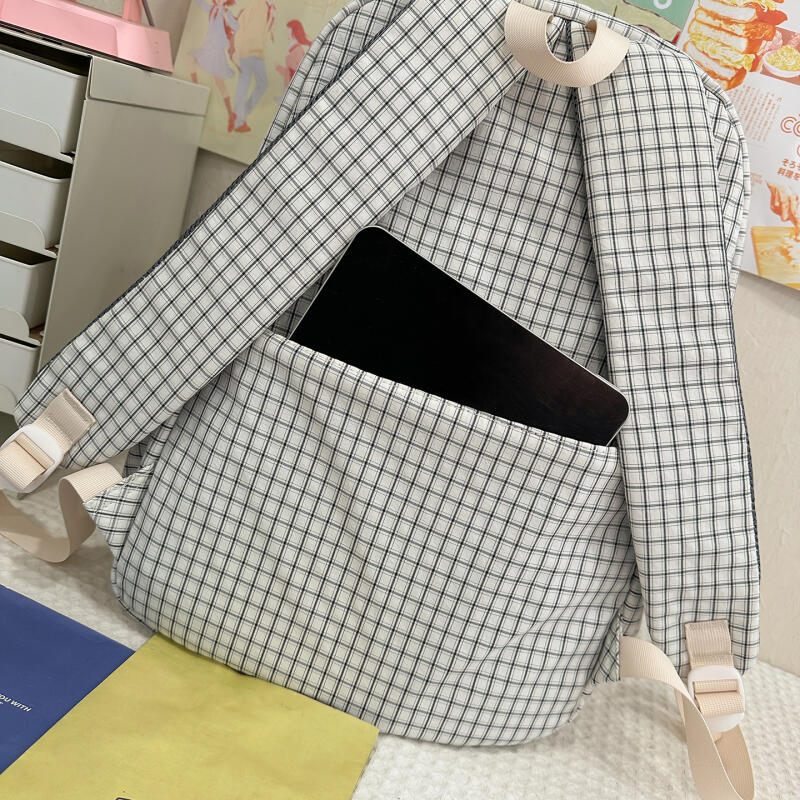 Студенческий школьный рюкзак Женский легкий водоотталкивающий клетчатый рюкзак Дорожный рюкзак