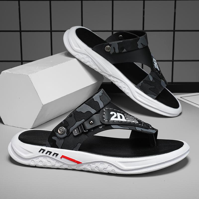 Модные мужские шлепанцы, повседневные летние сандалии, тапочки, кожаные туфли на платформе для отдыха на пляже, мужские туфли, нескользящие, для дома, роскошные спортивные туфли на плоской подошве