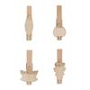 4 Wooden Clip Pegs with Golden Leaves